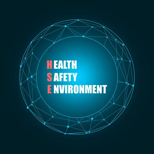 HSE - Health Safety Environment acronym in circle. — Stock Vector