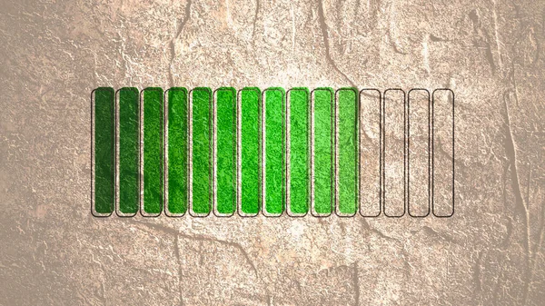 Horisontal green segmented band. Koncept měřítka měření — Stock fotografie