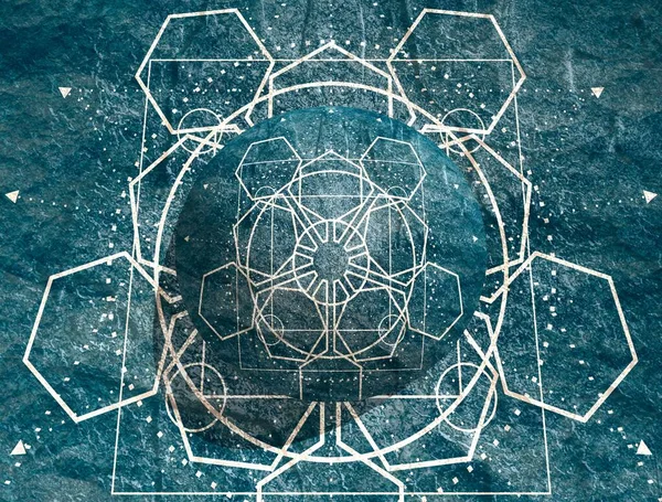 神秘的な密教のゴシック幾何学細い線のシンボル。3Dレンダリング — ストック写真