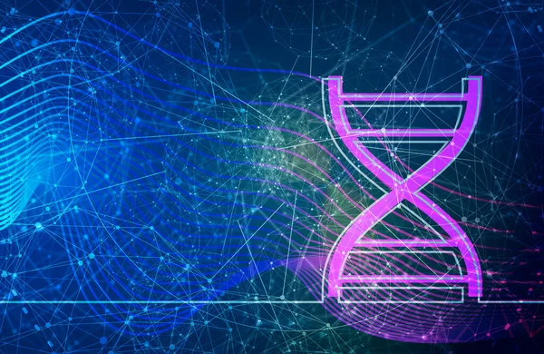 A biokémia fogalma absztrakt DNS-szimbólummal — Stock Fotó
