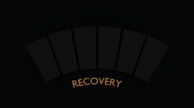 Neon parlak renk ölçeği ile kırmızı ile yeşil arasındaki ok. Kurtarma Ölçüm Aygıtı