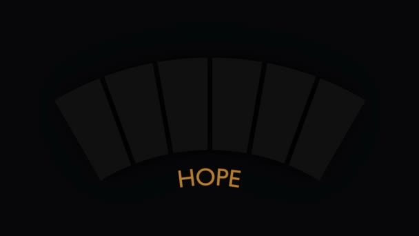 Dispositivo de medição de esperança com escala de brilho de néon. — Vídeo de Stock