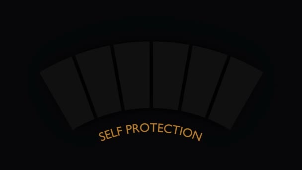 Medidor de autoprotección con escala de brillo de neón. — Vídeos de Stock