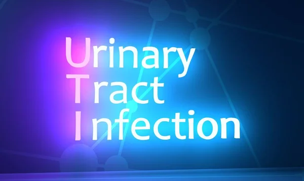 UTI 는 의학 용어 로 Urinary Tract Infection medical 를 의미 한다. 네온 라이트 텍스트. 3D 렌더링 — 스톡 사진