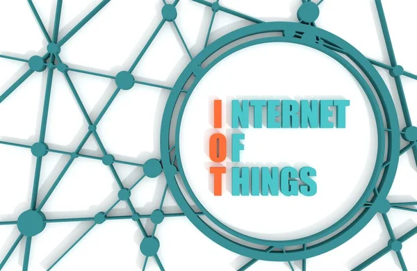 IOT - Internet of Things acrónimo. Tecnología y educación. Renderizado 3D —  Fotos de Stock