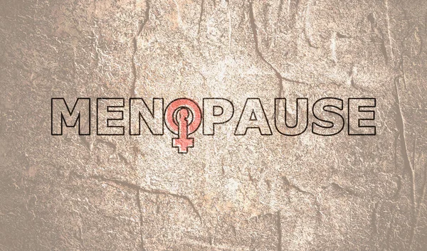 Icono de signo femenino en el esquema de la menopausia palabra —  Fotos de Stock