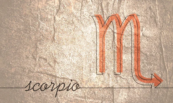 Scorpion zodiaku symbol ikona w stylu cienkiej linii — Zdjęcie stockowe