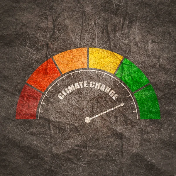 Dispositivo de medição das alterações climáticas com seta e escala. — Fotografia de Stock