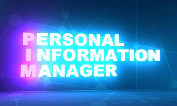 PIM - Akronym für Personal Information Manager. Leuchtschrift. 3D-Renderer — Stockfoto