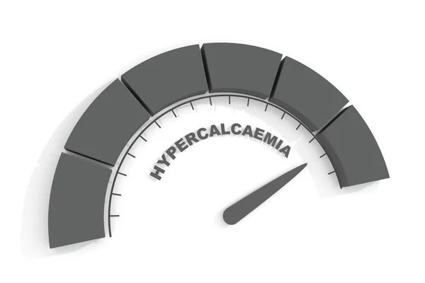 Hypercalcaemia measuring. Hypercalcemia is a high calcium level in the blood serum. 3D render — Stock Photo, Image