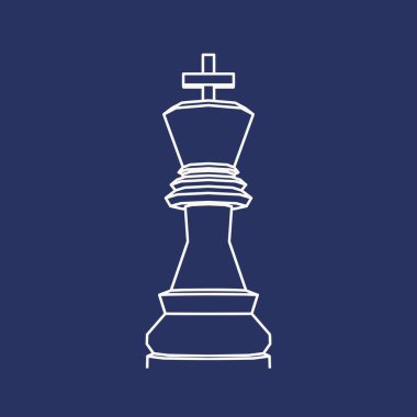 Bir parça satranç. Kral ince çizgi biçimi simgesi