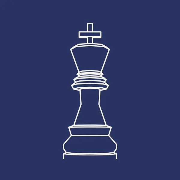 En bit schack. Kungen tunna linje stil ikon — Stock vektor