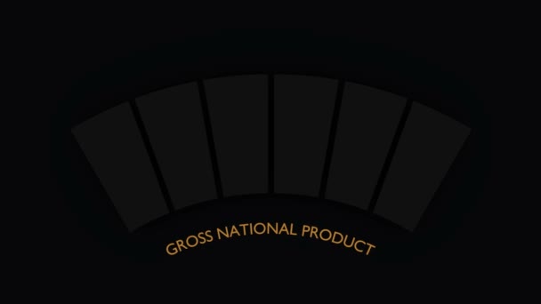 Měření hrubého národního produktu. Stupnice neonového lesku. 3D vykreslení — Stock video
