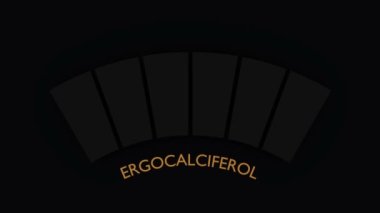 D vitamini ergokalciferol seviyesi soyut ölçekte. Gıda değeri ölçümü. 3 Boyutlu Hazırlama