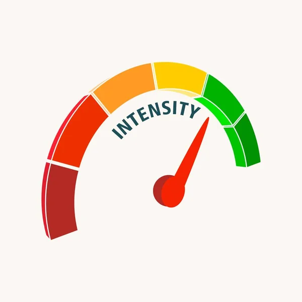 Dispositivo de medição da intensidade com seta e escala. —  Vetores de Stock