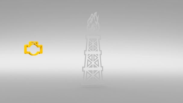 Visualización de datos de la industria. Elementos abstractos del gráfico, diagrama con pasos, opciones, partes o procesos. Minería de gas natural y petróleo. Bandera de Emiratos Árabes Unidos — Vídeos de Stock