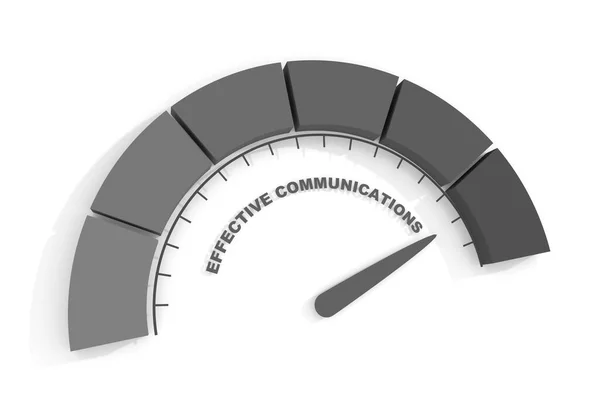 Communicatie kwaliteitsmeetproces. Schaal met pijl. 3D-weergave — Stockfoto