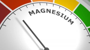 Magnezyum seviyesi soyut ölçek. Gıda değeri ölçümü. 3 Boyutlu Hazırlama