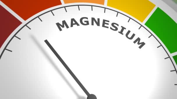 Magnesium niveau abstracte schaal. Meting van de voedingswaarde. 3D-weergave — Stockvideo