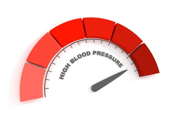 血圧測定プロセス。矢印でスケール。3Dレンダリング — ストック写真