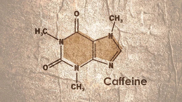 Fórmula química estructural de la cafeína. Ilustración infográfica. — Foto de Stock
