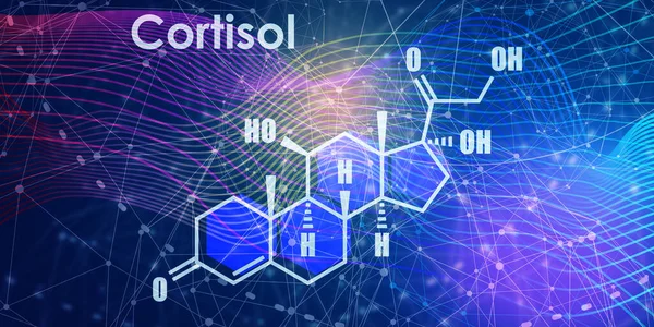 Fórmula Molecular Química Hormônio Cortisol Ilustração Dos Infográficos — Fotografia de Stock
