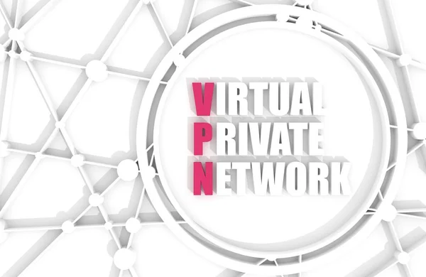 Acronym VPN - Virtual Private Network (dalam bahasa Inggris). Teknologi dan pendidikan. render 3D — Stok Foto