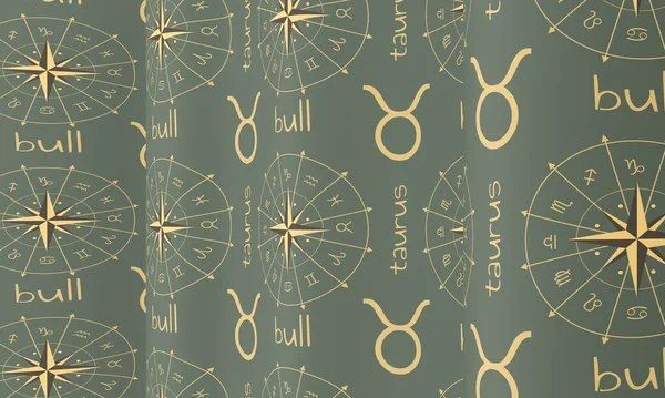 Fondo ondulado con el icono del símbolo del zodíaco de Tauro. Renderizado 3D — Foto de Stock