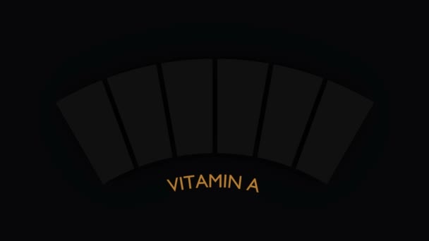 Vitamin A nivå abstrakt skala. Mätning av livsmedelsvärde. 3D-återgivning — Stockvideo