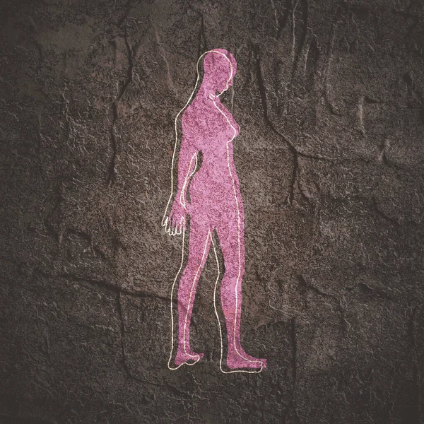 Πλευρική άποψη ανθρώπινη σιλουέτα σώματος ενός ενήλικου θηλυκού — Φωτογραφία Αρχείου