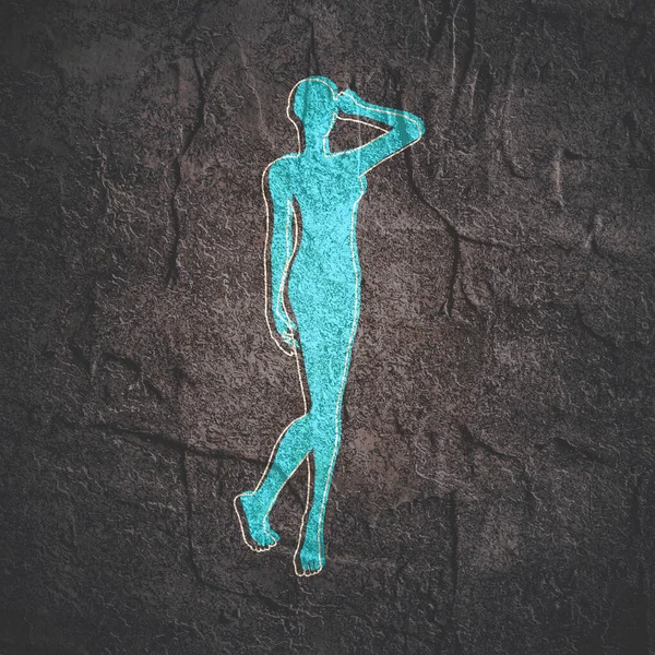 Vooraanzicht menselijk lichaam silhouet van een volwassen vrouw — Stockfoto