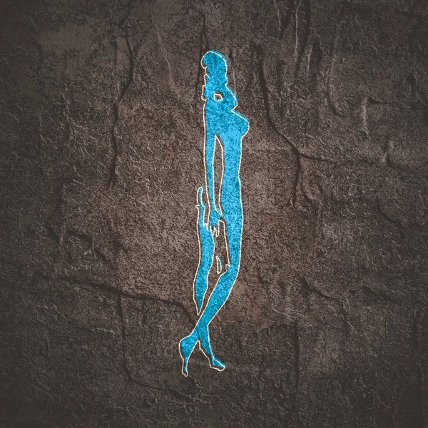 Vista laterale silhouette del corpo umano di una femmina adulta — Foto Stock