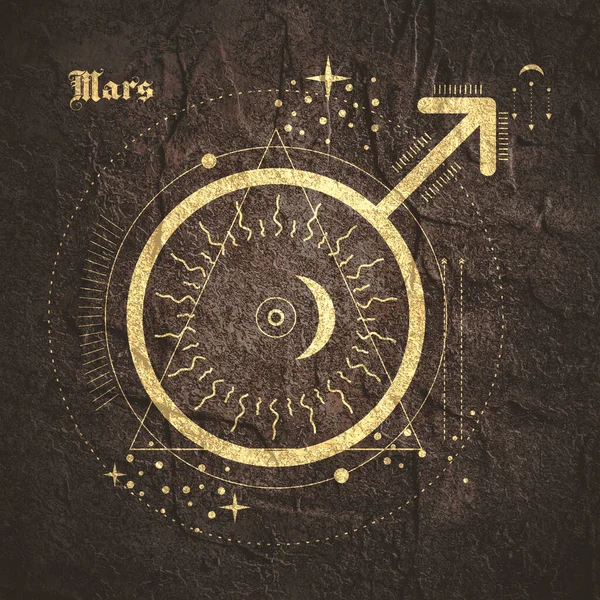 화성의 십이궁 과점 성술의 상징 — 스톡 사진