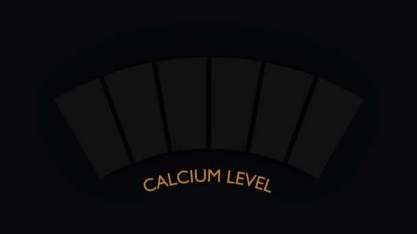 Kalciumszint absztrakt skála. Ételérték mérés. 3D renderelés — Stock videók