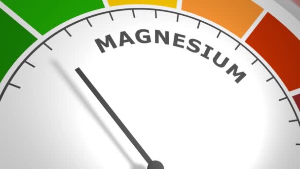 Magnesium level abstract scale. Food value measuring. 3D render — Stock Video