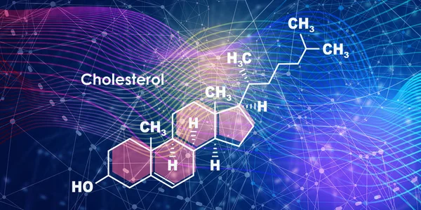 Struktural rumus kimia kolesterol. Ilustrasi infografis. — Stok Foto