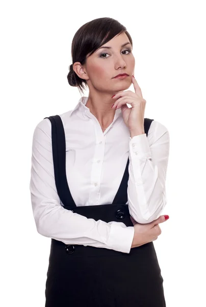 Jeune femme d'affaires confiante isolée sur blanc — Photo