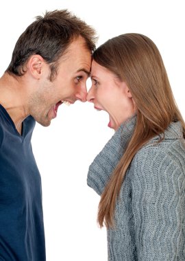 genç bir çift kavga ve izole birbirine çığlık