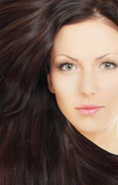 kadın kahverengi saçlı güzellik salonları arka plan