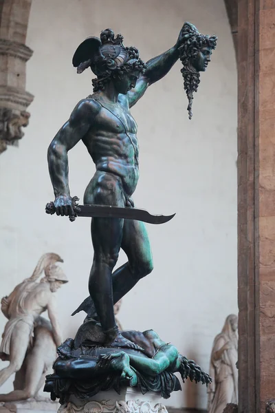 Perseo con la testa di Medusa - statua di Benvenuto Cellini, F — Foto Stock