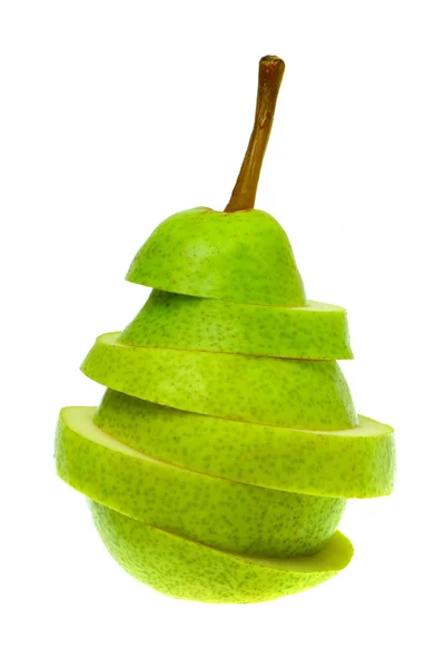La pera ecológica - la fruta sobre blanco — Foto de Stock