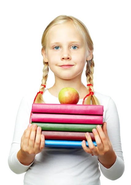 Educazione - Ritorno a scuola! Bambino carino con libri — Foto Stock