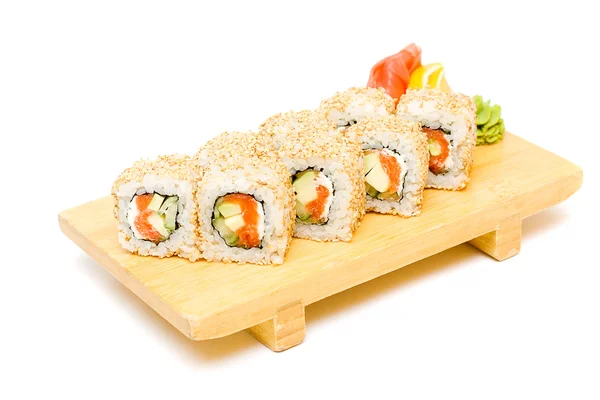 Rollos de sushi de anguila, comida gourmet japonesa — Foto de Stock