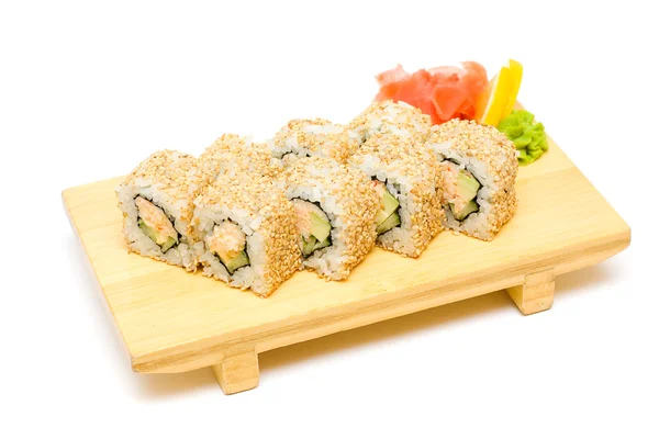 Sushi con cangrejo, comida tradicional japonesa — Foto de Stock