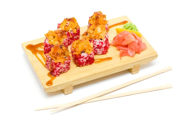 Sushi al horno, comida tradicional japonesa — Foto de Stock