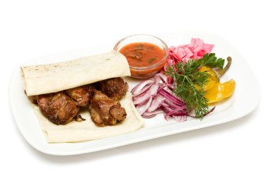 ızgara domuz, Barbekü et ve sebze