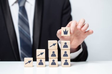 İnsan kaynakları, yetenek yönetimi, işe alım çalışanı ve başarılı iş ekibi lideri konsepti