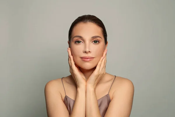 Facial Treatment Skin Care Beauty Concept Perfect Young Woman Face — Stockfoto