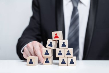 Success of business concept. Group of businessperson on the mountaintop.Partnership of business. 