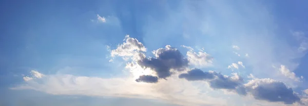 Perfect blue sky with sunlight. Clouds sky background